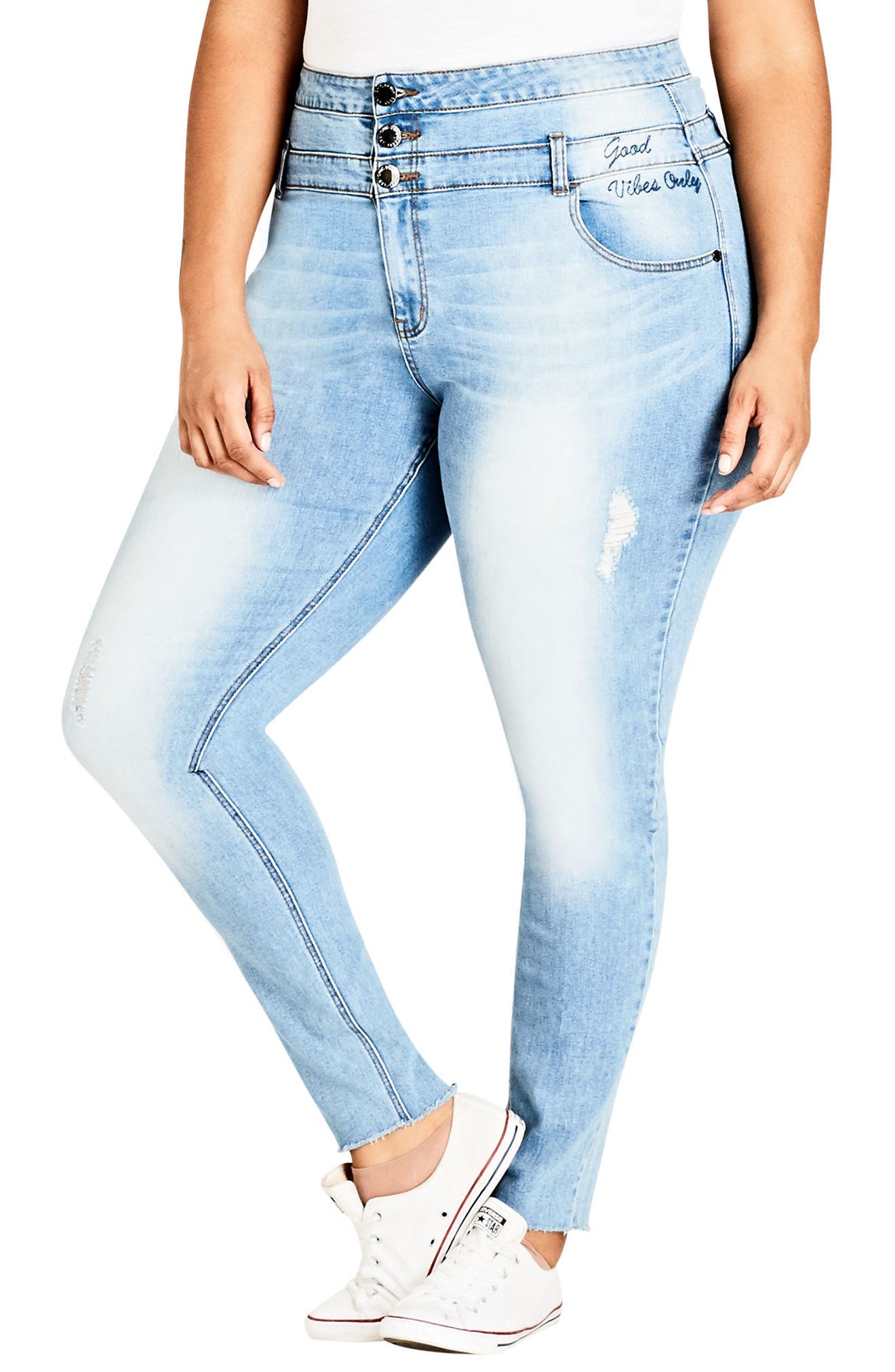 City Chic Womens Apparel Womens Plus Size Jean Harley Rivetted